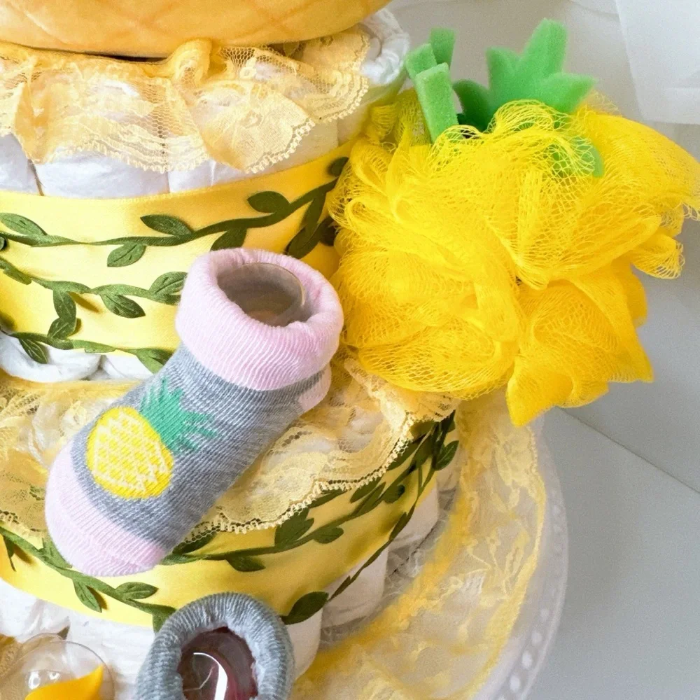 Pineapple Diaper Cake, Fruit Baby Shower